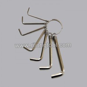 7-PCS Hex Key Sets packaged by spring ring