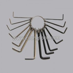 14-PCS Hex Key Sets packaged by spring ring