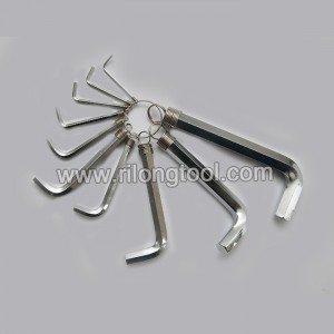 10-PCS Hex Key Sets packaged by spring ring